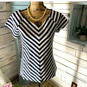 Navy Striped Top